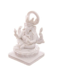Figura Ganesh  Blanco 13.5cm altura x 8,5cm ancho