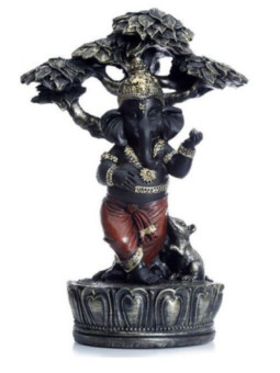 Figura Ganesh, Bajo Árbol - 23 cm alto x 14 cm de ancho