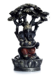 Figura Ganesh, Bajo Árbol - 21 cm alto x 14 cm de ancho