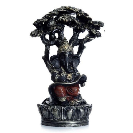 Figura Ganesh, Bajo Árbol - 21 cm alto x 14 cm de ancho