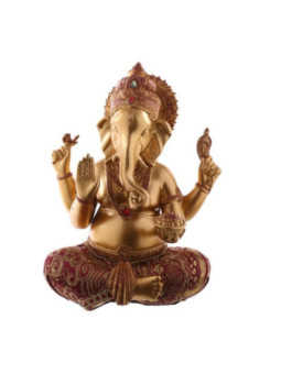 Figura Ganesh,  Roja y Dorada 19cm