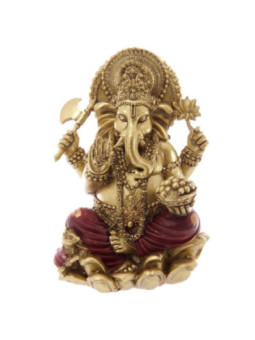 Figura Ganesh, Dorada y Roja - 16cm alto x 11 cm de ancho
