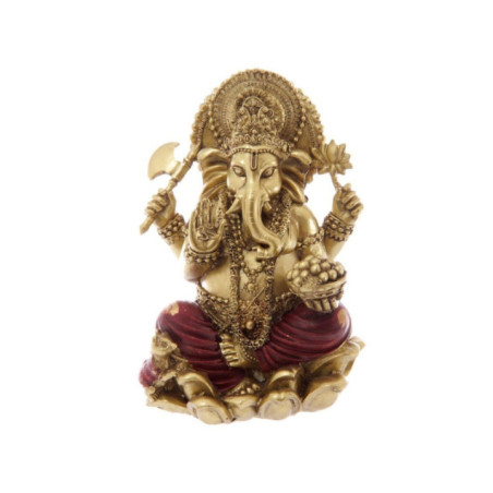 Figura Ganesh, Dorada y Roja - 16cm alto x 11 cm de ancho