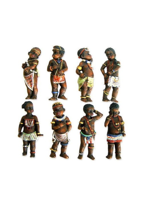 Imán de Resina Figuras Niños Africanos, 9 cm(figura Aleatoria)