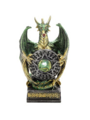 Dragón Verde con escudo Pentagrama con Luz Led