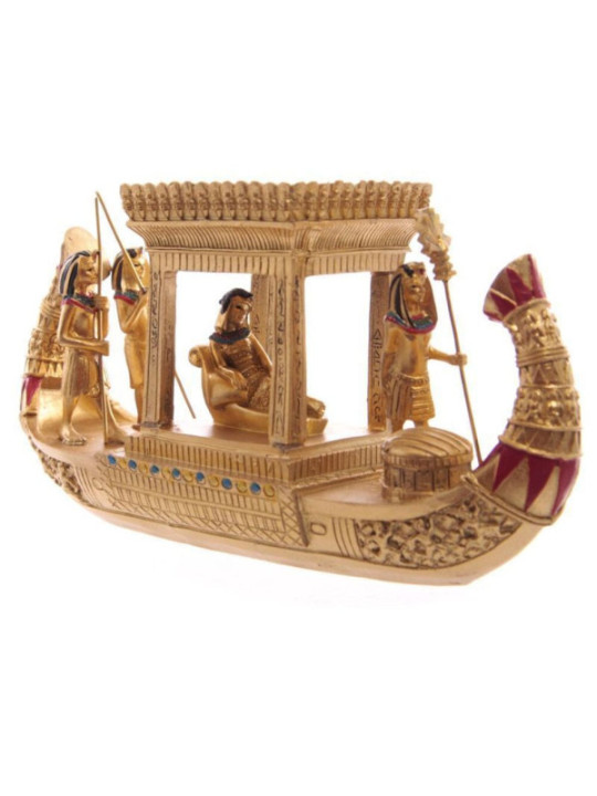 Bote Egipcio Dorado, 10 x 19 cm