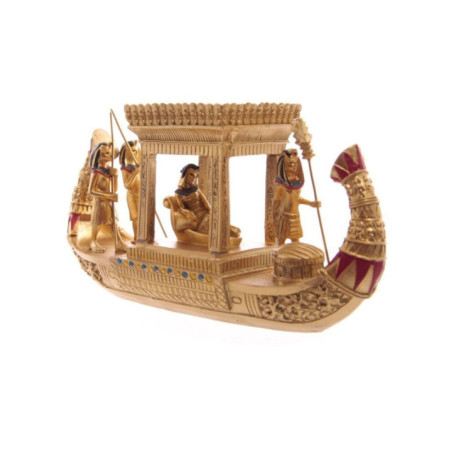 Bote Egipcio Dorado, 10 x 19 cm