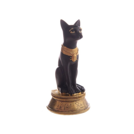 Diosa Bast Egipcio Negro y Dorado Collar Escarabajo