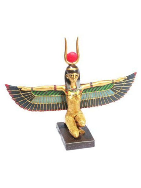 Figura Dorada Egipcia Isis con Alas extendidas.  25 Cm de Ancho