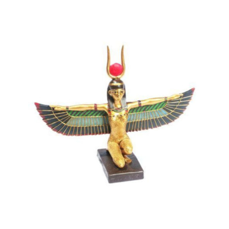 Figura Dorada Egipcia Isis con Alas extendidas.  25 Cm de Ancho