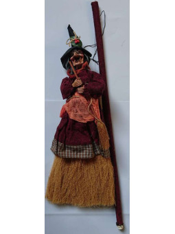 Escoba Bruja con Luz y Sonido. Roja