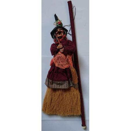 Escoba Bruja con Luz y Sonido. Roja