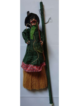 Escoba Bruja con Luz y Sonido. Verde