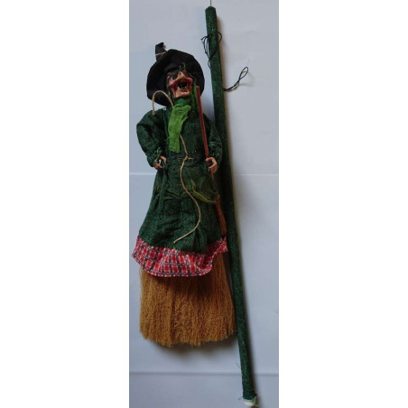 Escoba Bruja con Luz y Sonido. Verde