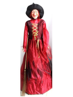 Bruja Roja con Luz, Sonido y Movimiento 100cm