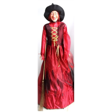 Bruja Roja con Luz, Sonido y Movimiento 100cm