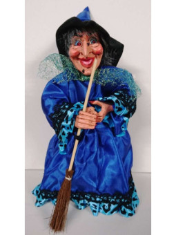 Bruja Azul con Luz, Sonido y Movimiento 22cm