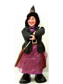 Bruja Negra-Violeta Andadora con Luz y Sonido 30cm