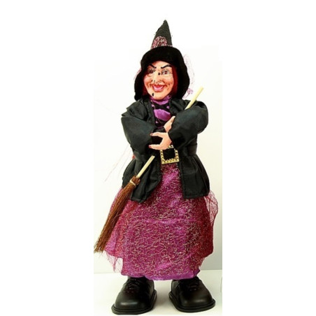 Bruja Negra-Violeta Andadora con Luz y Sonido 30cm