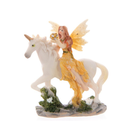 Hada Floral Amarilla con Unicornio. 7 cm de alto x 6 de Ancho