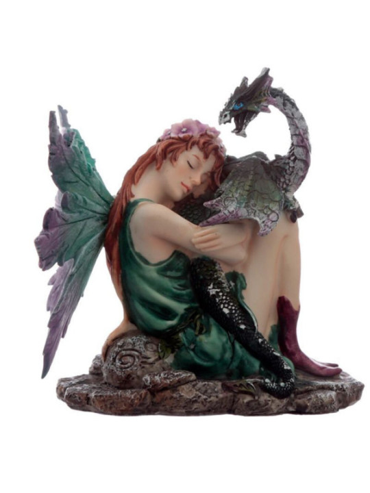 Hada Espíritu del Bosque, Murmullos del Dragón. Altura 12cm X 11cm de Fondo.