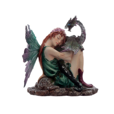 Hada Espíritu del Bosque, Murmullos del Dragón. Altura 12cm X 11cm de Fondo.