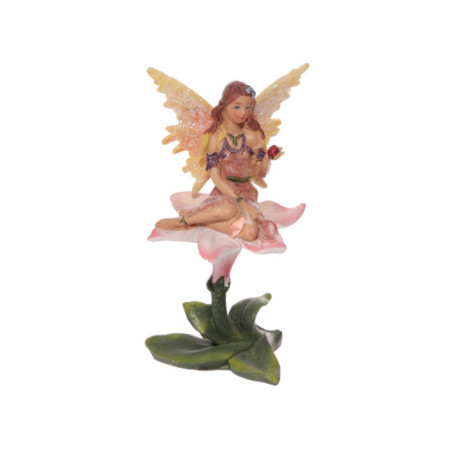 Hada Sentada Sobre Flor. 11 cm de alto x 11,5 de Ancho