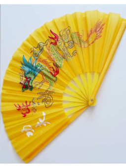 Abanico Amarillo Dragón 50cm