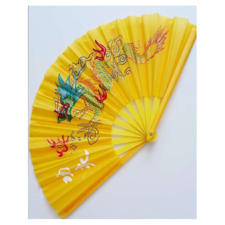 Abanico Amarillo Dragón 50cm