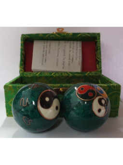 Bola de la Salud Esfera China Verde, Símbolo Yin-Yang