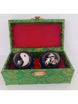 Bola de la Salud Esfera China, Imagen Taichi color Azul