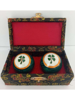 Bola de la Salud Esfera China, Imagen Trébol Color Verde