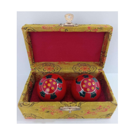 Bola de la Salud Esfera China, Imagen Tortuga color Rojo