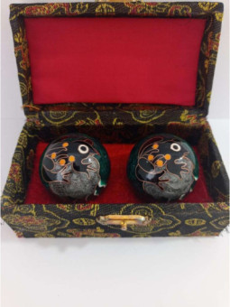 Bola de la Salud Esfera China, Imagen Rana color Verde