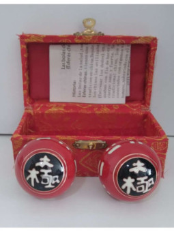 Bola de la Salud Esfera China Rojo, Símbolo Taichi.