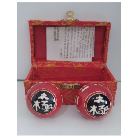 Bola de la Salud Esfera China Rojo, Símbolo Taichi.