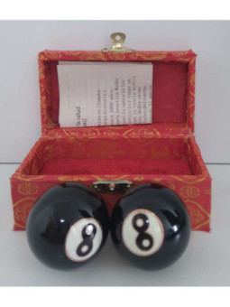 Bola de la Salud Esfera China Negra, símbolo infinito.