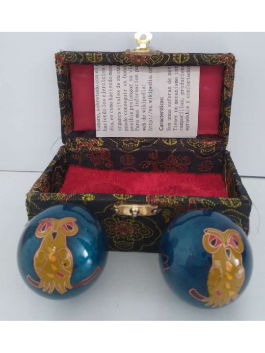 Bola de la Salud Esfera China Azul, Buho.