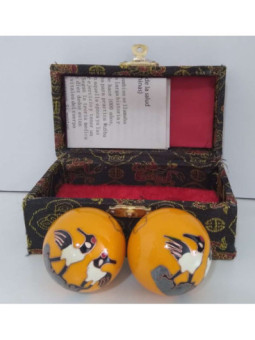 Bola de la Salud Esfera China Amarilla, Grulla.