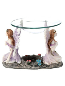 Quemador de Esencia, Hada Flor de la Pradera 10,5 cm de alto x 14 cm de ancho.