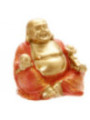 Figura Buda de la Suerte mini Túnica Naranja. 4 cm de alto x 4 cm de ancho