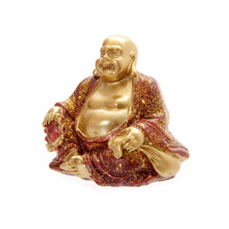 Figura Buda de la Suerte mini Túnica Roja. 4 cm de alto x 4 cm de ancho