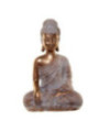 Figura de Buda de la Iluminación Tailandés , Blanco y Dorado. 21 cm