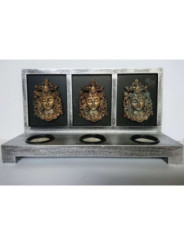 Portavelas Buda Resina - Madera. 27x15.5cm