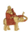 Figura Buda de la Suerte Sentado en Elefante, Túnica Naranja. 8 cm de alto x 8 cm de ancho