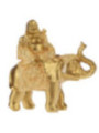 Figura Buda de la Suerte Sentado en Elefante, Túnica amarilla. 8 cm de alto x 8 cm de ancho