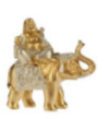 Figura Buda de la Suerte Sentado en Elefante, Túnica Gris. 8 cm de alto x 8 cm de ancho