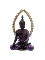 Figura de Buda Tailandés meditando, Morado. 25 cm alto