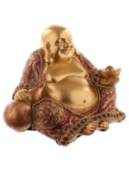 Buda Sentado Rojo y Dorado.9 x 11 cm