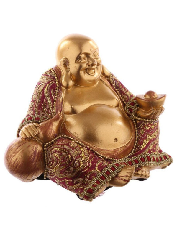Buda Sentado Rojo y Dorado.9 x 11 cm